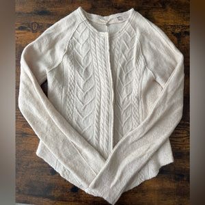 Gorgeous 100% wool XS women’s zipup sweater, Knitted and Knotted by Anthropogy.